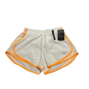 Nike Women's Athletic Shorts in White and Orange Size M